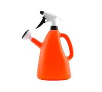 2 in 1 Watering Can with Spray, 2 in 1 Plastic Plant Watering Can with Sprayer, Multifunctional Garden Sprayer Leakproof Watering Can Water Spray Bottle for Garden Indoor Outdoor Plants, 1L (Orange)