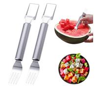 2 in 1 Watermelon Fruit Cutter, Stainless Steel Fruit Slicer Useful Gadgets,Kitchen Gadgets 2025 New Multifunctional Melon Mango Watermelon Cutter for Kitchen, Summer Family Party Forks (2PCS)
