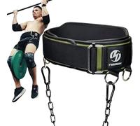 2-in-1 Weightlifting Belt & Dip Belt with 41 IN Steel Chain, Double-Layer Design, Powerlifting Gym Belt for Pull Up, Squat, Deadlifts & Added Weight Training, Unisex for Men & Women(Large)