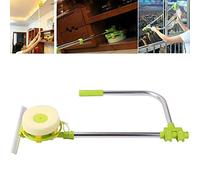 2 in 1 Window Cleaner Kit, U Shape Telescopic High-Rise Window Mirror Cleaning Glass Tool, Angle Adjustable Sponge Head and Squeegees