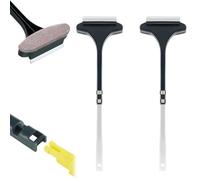 2 in 1 Window Screen Cleaning Brush, Window Screen Cleaner Tool with Squeegee, Multi-Purpose Mesh Screens Cleaner, for Patio, Door, Porch Screens, Wet Dry Dual-Use (White*2)
