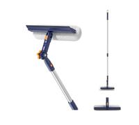 2 in 1 Window Squeegee with Rotatable Head 2 in 1 Squeegee with Adjustable Extension Pole for Shower Glass Car Window,white-150cm(59.06in)