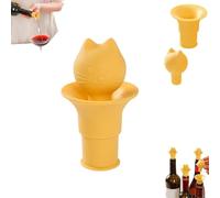 2-in-1 Wine Stopper and Funnel,Silicone Leakproof and Airtight Wine Cover with Pourer,Reusable Sparkling Wines Bottle Stopper, Seal Caps to Keep Wines Fresh, for Home, Kitchen Gadget (1pcs)