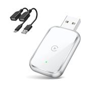2 in 1 Wireless CarPlay Adapter for Fiat 500/Panda/Tipo/124 Spider/Doblo, Wireless Convert Wired Apple CarPlay to Wireless, with 5GHz WiFi Connection, Plug Play,White