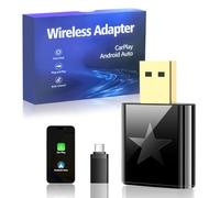2 in 1 Wireless CarPlay Adapter UK, 2025 Upgraded Android Auto Wireless Adapter, Fast Auto Connect, Mini/Stable Car Play Wireless Adapter Compatible with Cars from 2016 & iPhone iOS 10+/Android 11+