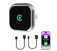 2 in 1 Wireless CarPlay & Android Auto Adapter, Wired to Wireless Smart Car Play Dongle with USB to USB & USB to Type C Cables, Original Car Radio Connectivity Box