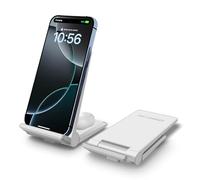 2 in 1 Wireless Charger Charging Station Stand 20W Fast Charge for iPhone 17 Pro Max/17 Air/16 Pro/15/14/13/12/11/XS/XR/8 Plus,AirPods,Samsung Galaxy S25/S24/S23/S22/S21,Note20/10,Galaxy Buds,White