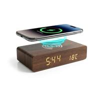 2-in-1 Wireless Charging Alarm Clock,Smart Digital Alarm Clocks Bedside,10W Fast Wireless Charger Electric Alarm Clock Charging Station with LED Display Type-C Power Cable for Bedroom, Office & Dorm