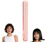 2 in 1 Wireless Mini Curl Pro, USB Portable Curling Tongs, Mini Hair Straighteners & Curling Iron, for Short Hair All Hair Types, for Home and Travel (Pink)