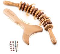 2-in-1 Wood Therapy Anti Cellulite Massage Roller Lymphatic Massager Tools