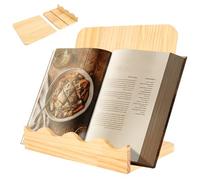 2 in 1 Wooden Cookbook Stand for Kitchen Counter,Adjustable Versatile Recipe Book Holder with Removable Cutting Board, Kitchen Gifts for Cooking Lovers