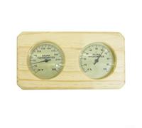 2-In-1 Wooden Sauna Thermometer And Hygrometer, High Accuracy Wall Mounted Indoor Steam Room Sauna Room Temperature Humidity Meter
