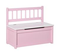 2-IN-1 Wooden Toy Box Kids Seat Bench - Pink | TJ Hughes