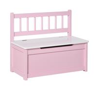 2-in-1 Wooden Toy Box Kids Seat Bench Storage Chest w/ Pneumatic Rod