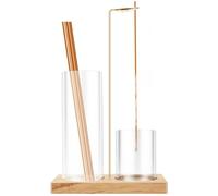 2 in 1 Wooden Upside Down Incense Holder for Sticks with Glass Ash Catcher and Incense Holder for Meditations Yoga Spa Room Decor Zen Meditations and Home Relaxation(log color)