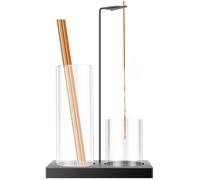 2 in 1 Wooden Upside Down Incense Holder for Sticks with Glass Ash Catcher and Incense Holder for Meditations Yoga Spa Room Decor Zen Meditations and Home Relaxation(black)