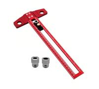 2 in 1 Woodworking Scriber Multifunctional Drilling Positioning Ruler Aluminum Alloy TShape Marking Tool Metric Imperial Scale with 6mm 8mm 10mm Drilling Bushings for Carpentry (300mm)