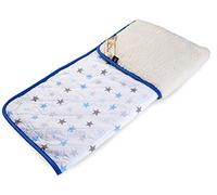 2 in 1 ! WOOLAMRKED MERINO WOOL Baby Blanket, Wool Duvet Natural COT Bed Blanket Baby Duvet Toddler (120x150cm, Blue)