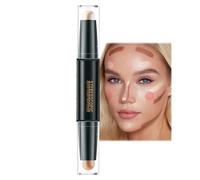 2-in-1Contour Stick Highlighter Kit -Smooth Sculpting Bronzer for Medium Skin Tone - Long Lasting and Waterproof Contour Sticks for Light Skin Makeup (Lvory White + Light Coffee Color)