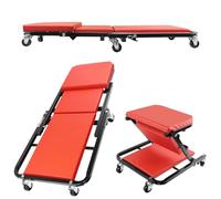 2-in-1Folding Mechanics Car Creeper, Durable Vehicle Creeper for Under Car Repair, Soft Cushion, 6 Smooth-Running 360° Swivel Wheels, 36 inch Heavy Duty Convertible Stool Crawler Board for Car Repair