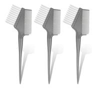 2-in-1hair Hair Dye Brush 3 PCS Hair Colour Brush Bleaching Kit Professional Dual-Sided Tint Brushes Tools Kit for Women Men Home Use Salon Precise Coloring of Areas Multifunctional Dual Head Use(Grey