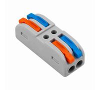 2 In 2 Out Inline Lever Wire Connector, Reusable Push-In Butt Terminal Block, 0.5-4mm² Copper, 32A 450V, Compact Splicing Connector for Lighting & DIY