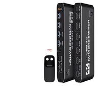 2-In-2-Out KVM Switch Matrix 4K 60Hz HDMI-compatible2.0 USB 3.0 Hub Docking Station Dock PC Share Keyboard Printer Mouse(2x2 KVM Switch)