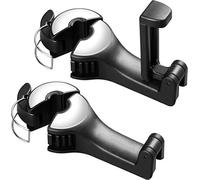 2-in- Car Seat Hooks with Phone Holder Auto Headrest Bag Organizer Drop Mute Universal Fit Sturdy 360 Rotation 33kg Load Capacity Easy Install Space-Saving Flexible Foldable Application