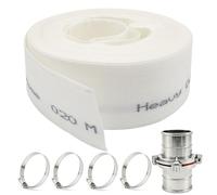 2 in x 65 FT Pool Backwash Hose, Heavy Duty Pool Drain Hose, Sump Pump Discharge Hose with 4 Pool Hose Clamps, Lay Flat Hose for Water Transfer, Pool Drain, Pool Filters