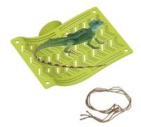 2 in1 Bearded Dragon Hammock with Suction Cups, Plastic Frog Lizard Hammocks, Hanging Swing Cradle for Chameleon, Lizards, Geckos, Snakes, Lguana, Reptile & Amphibian Habitat Décor (Green, Small)