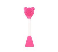 2 In1 Blackhead Silicone Facial Cleansing & Mask Brush Spatula Deep Cleaning Tools Exfoliator Scrub Pore Skin Care Portable Face Mask Brush Face Mask Brush Set Dis(Rose red)