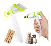 2 in1 Cat Brush, Flea Comb for Dogs, Dog Brushes for Grooming, Cat Brush with Release Button, Rounded Pins for Short Haired Cats, Portable Loosens Tangles