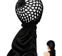 2 in1 Reversible Adjustable Wrap Cap Bonnet - Double Layered Nettie Band Satin Hair Night Sleep Bonnet for Long Curly Braided Hairs, Silk Press Hair Cap for Home Nighttime Use