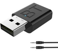 2 in1 USB Bluetooth 5.0 + EDR Transmitter Receiver AUX Adapter Portable Wireless Music TV PC Audio Transmitter 3.5mm