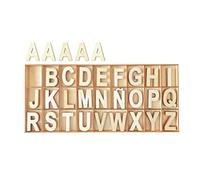 2 Inch 135 Pieces Wooden Espanol Letters Wood Spanish Alphabet Letters for Crafts with Grid Tray, Madera Letras Españolas (5 of Each)