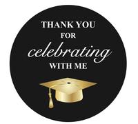 2 inch 150PCS Graduation Thank You for Celebrating with Me Stickers Congrats Grad Party Circle Favor Sticker Labels