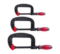 2-inch / 3-inch / 4-inch Heavy-Duty Nylon C-clamp for Woodworking Metalworking - Quick-Release Tunable G Clamp with Plastic Jaw and Rubber Padding Black(4inch)