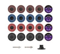 2 Inch (50 mm) Flap Disc Set, 20 PCS Angle/Die Grinder Flap Discs - 40 Grit Aluminum Oxide, 60 Grit Zirconia, 100 Grit Ceramic, 120 Grit Silicon Carbide with 1/4 Inch Shank Double Rod Replacement