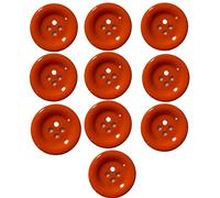 2 inch (50mm)) Big Colored Buttons Large Round Shapes Craft Flatback Resin Button 4 Holes Multicolor for Decoration Crafts Making, Clothes Sewing and DIY Projects, Scrapbook Pack 10 Pcs (Orange)