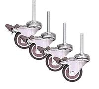 2 Inch 50mm Wheels M8×50mm Thread Furniture Casters Silent Universal Swivel Heavy Duty Rubber with Brake for Trolley Baby Bed Wine Cart 200KG - 4PCS (Screw)