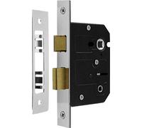 2½ Inch - 63mm Bathroom Mortice Sash Lock Polished Chrome - 44mm Backset