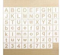 2 Inch Alphabet Letter Numbers Stencils, 62Pcs Reusable Plastic Alphabet Templates, Interlocking Drawing Letter Art Craft Template Kit for Painting on Wood, Paper, Wall, Signage, Fabric, Chalkboard