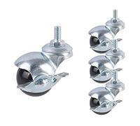 2 Inch Antique Ball Caster Wheels Heavy Du Vinta Nylon Fur Rollers M8 M10 Thread 160 lbs Load Capaci Swivel Casters with Brake for Easy li