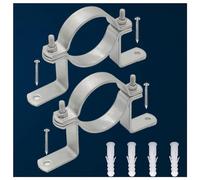 2 Inch B Vent Pipe Wall Strap for Pellet Stove Dryer Vent Pipe Kit Duct Mount Support Bracket Adjustable Split Ring Hanger Round Clamp Vent Pipe Strap Rigid Wall Thimble 2 Pcs (2 inch)