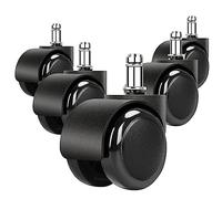 2 Inch Black Silent Stemless Caster,Office Chair Wheels Replacement Chair Casters,Furniture Casters, Replacement Swivel Chair Accessories,5pcs,150kg Capacity.
