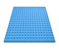 2-Inch Blue Firm Egg Crate Foam Mattress Topper - Orthopaedic Convoluted Foam Pad for Pressure Relief, Back Support & Bed Comfort - Breathable, Easy to Cut, UK Made (18" x 27")