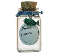 2 Inch Bracelet and Beach Sand Keepsake Jar (Green Fish)