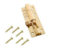 2 Inch Brass Door Bolt Lock Barrel Sliding Lock Gold Solid Door Latch for Bathroom Bedroom Garden Shed Doors