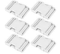 Dual Adjustable Quick Side Release Buckles, No Sewing Heavy Duty Plastic Buckle Replacement for 2" Belt Nylon Strap Webbing, White, 2 Pack