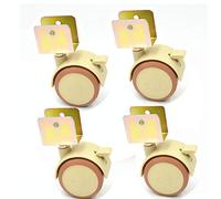 2 Inch Castor Wheels - Silent Swivel Twin Casters with Brake 100Kg Load Capacity 360° Rotation Universal for Office Trolley Table & Chair - 4 Pack (U20mm)